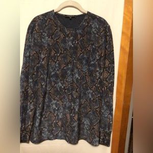 - LAFAYETTE 148 New York snake print silk business casual  blouse SZ L